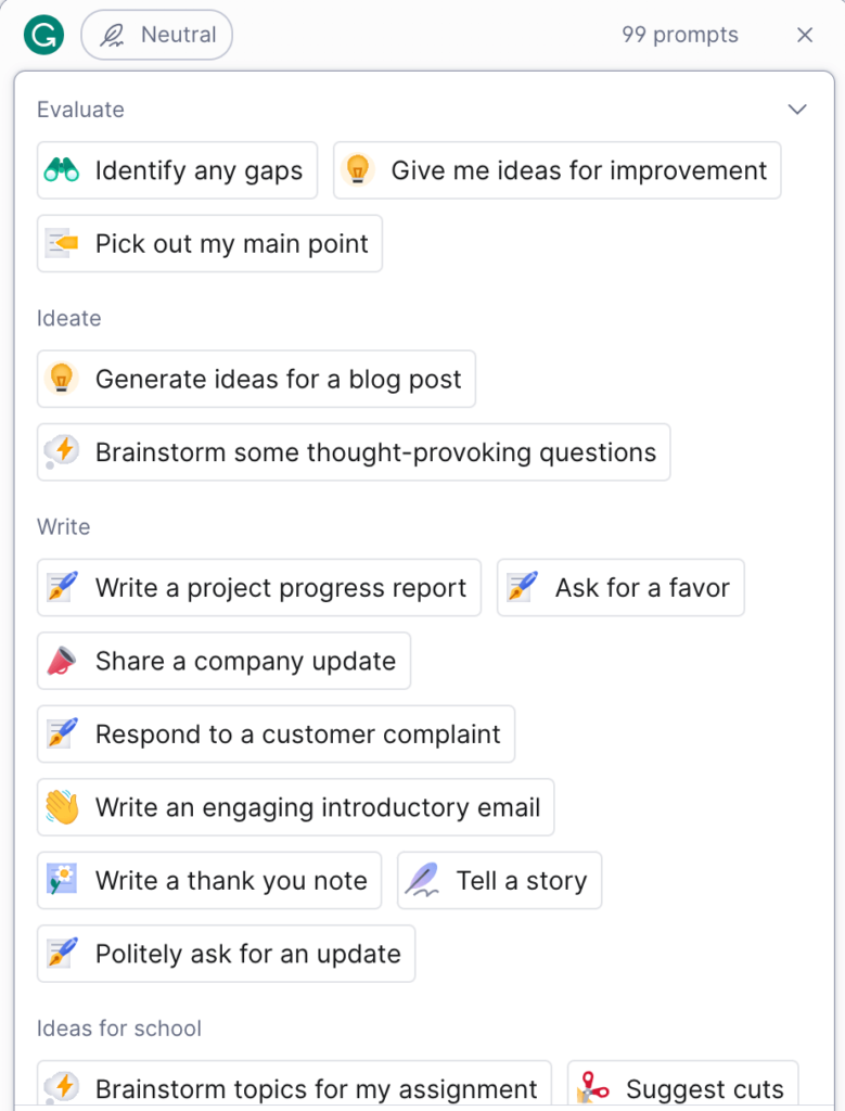 grammarly generative AI