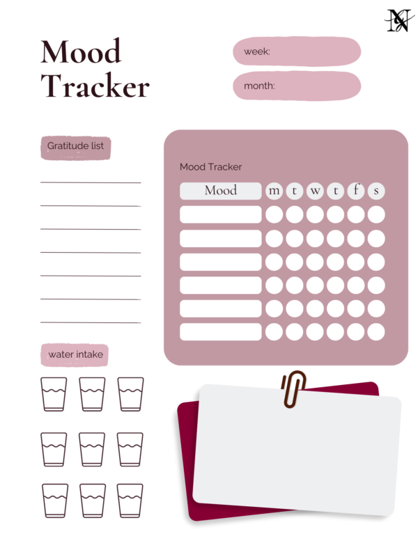 Free Monthly Mood Tracker Printable including January